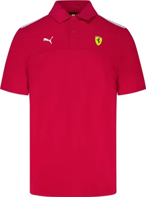 Produktbild von Scuderia Ferrari Poloshirt Logo Puma, Offizieller Fanartikel, Rotes Poloshirt mit Ferrari Wappen, 100% Baumwolle