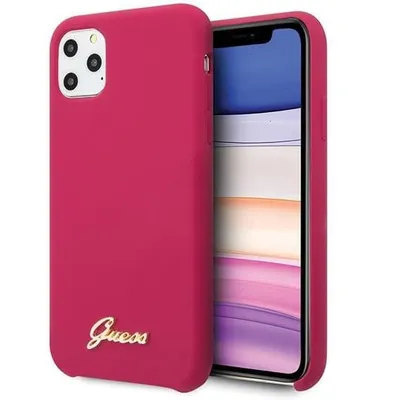 Produktbild von Guess Hüllen Schutzhülle Guess Silicone Vintage Gold iPhone 11 Pro Max rosa