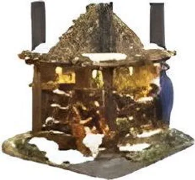 Produktbild von Heuhaufen mit Heuballen mit LED Polyresin 15 cm Santaville