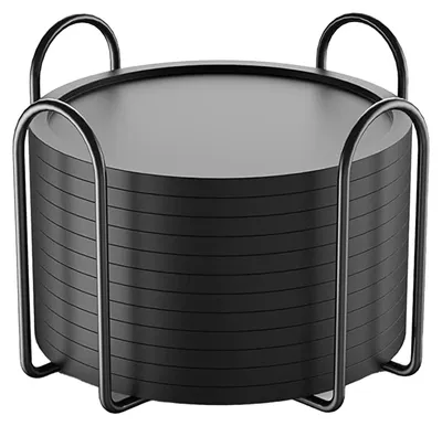 Produktbild von Silikon-Untersetzer für Tischplatten, Schadensverhütung, rutschfeste, hitzebeständige Matten mit Halter für Zuhause, 12 Stück, Schwarz
