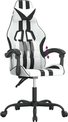 Image de vidaXL Chaise de jeu blanc et noir similicuir