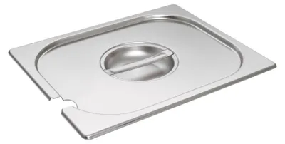 Produktbild von GN 1/2 Deckel, Edelstahl, mit Löffelaussparung