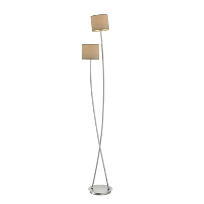 Produktbild von Lucande Stehlampe Juljana, 153 cm, 2-flammig, taupe, E14