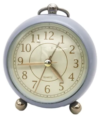 Vintage Analogwecker mit Nachtlicht, leise, blau