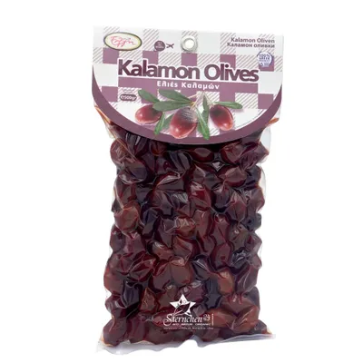 Produktbild von ELLIE 14669 Schwarze Kalamon Oliven 500g vakuumverpackt von Kreta