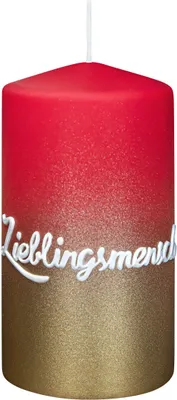 Produktbild von Spruchkerze "Lieblingsmensch" Altrot 130 x Ø 68 mm, 1 Stück