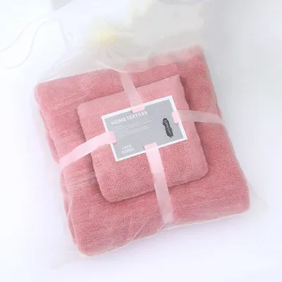 Imagen del producto de Toalla de terciopelo coral, suave y absorbente. Juego de toalla de baño y toalla de mano, color rojo