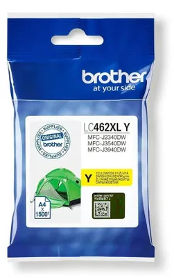 Zdjęcie produktu dla Brother LC462XLY, Wysoka (XL) wydajność, Żółty, 1 szt., 1500 stron(y), Jednopak