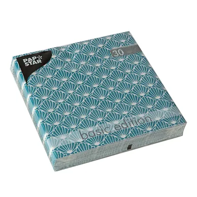 Produktbild von PAPSTAR Motivservietten "Shell" 330 x 330 mm türkis