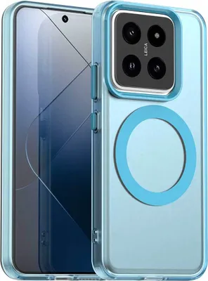 Produktbild von Magnetisch Hülle für Xiaomi 14 Pro, Schlank Durchscheinend Matt Stoßfest Handyhülle Blau