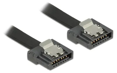 Produktbild von DELOCK SATA-Kabel SATA III -> SATA St/St 0.30m FLEXI schwarz