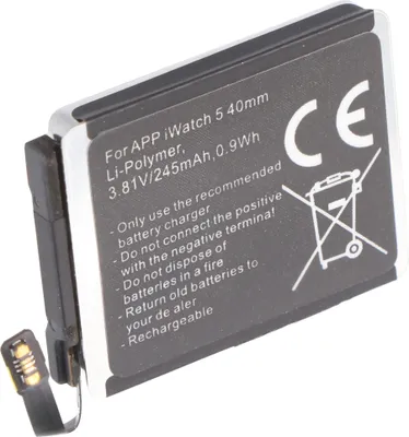 Produktbild von Akku passend für Apple Watch 5 40mm A2277, A2092, MWWP2LLA Li-Polymer 3,81V built-in ohne Werkzeug