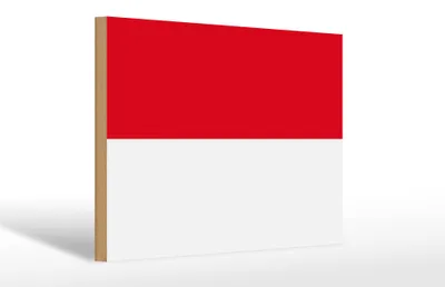 Produktbild von Holzschild Flagge Monacos 30x20cm Flag of Monaco