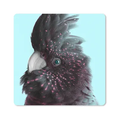 Produktbild von MuchoWow® Mauspad Mousepad Kakadu - Blau - Schwarz 20x20 cm - Mousepads - Maus Mat - Pad - Mausunterlage - Desk Mat - Bureauartikeln