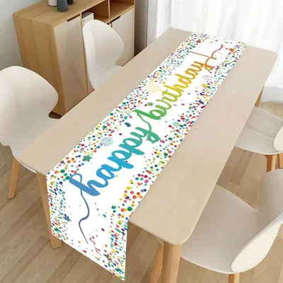 Tischläufer Happy Birthday, bunt, 180x35 cm, Geburtstagsdeko