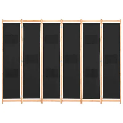 Immagine prodotto di Divisorio a 6 Pannelli Nero 240x170x4 cm in Tessuto