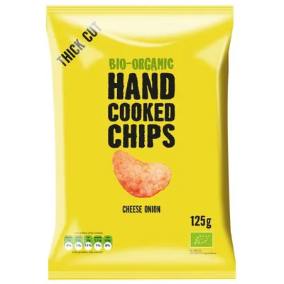 Immagine prodotto di Patatine cotte a mano - Formaggio e cipolla 125g