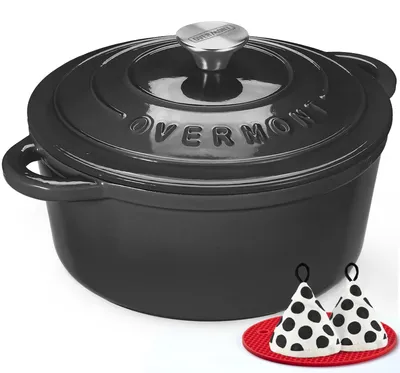 Productafbeelding van Solidchoice - Emaillen Gietijzeren Braadpan met Deksel voor Koken en Bakken