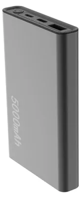 Productafbeelding van Setty Recycling Powerbank 5000 mAh 12W, grijs, model QRPB5-12-18, met stopcontact