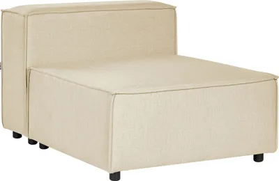 Produktbild von BELIANI Sessel Beige Leinen 1-Sitzer Modulsessel mit Niedriger Rückenlehne Wohnzimmermöbel Modern Skandi Wohnzimmer Salon Ausstattung Sitzmöbel