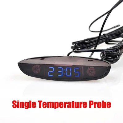 Produktbild von 12–24V Auto-Digitaluhr mit Innen- und Außenthermometer, Voltmeter, LED-Display, Armaturenbrettanzeige - Blaues Licht