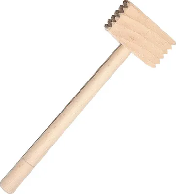 Image de Marteau à viande en bois carré 30 cm | Pilon de cuisine en bois | Maillet à viande en bois | Marteau de cuisine en bois 30 cm