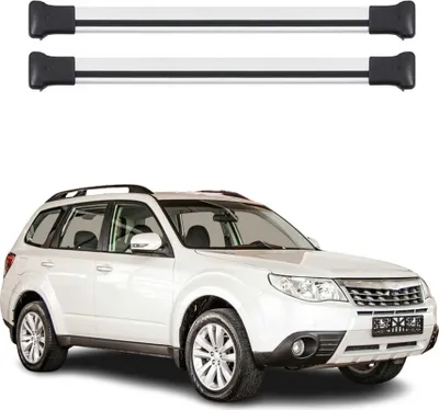 Productafbeelding van Draagrek, basissteun voor Subaru Forester mk5, modeljaren 2018-2025, 75 kg, aluminium, grijs, 2-delig