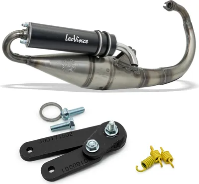 Zdjęcie produktu dla Kompletny układ wydechowy LeoVince Hand Made TT czarny zatwierdzony dla YAMAHA BW S 50 NAKED