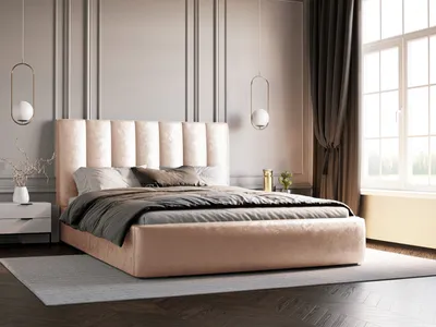 Obrázok produktu pre ADIDAR Calúnená postel Larsonn 160x200cm - Drevený rám, základ postele, lamelový rošt - Štýlový dizajn, - (béžová - IKOO 1)