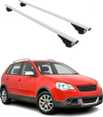 Productafbeelding van Dakdragers, dwarsbalken voor VW Polo 2001-2009, staal, zilverkleurig