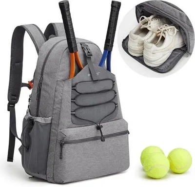 Obrázek produktu pro Velká taška na tenis a pickleball se 4 přihrádkami na rakety a přihrádkou na boty – sportovní taška pro muže i ženy