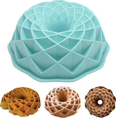 Produktbild von 24 cm Silikon Gugelhupfform Kuchenform blau - für Kuchen und Brot backen.