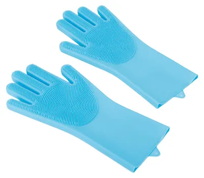 Produktbild von 1 Paar wiederverwendbare Spülhandschuhe mit rutschfestem Muster, bequem und schützend für die Reinigung und Reinigung in der Küche
