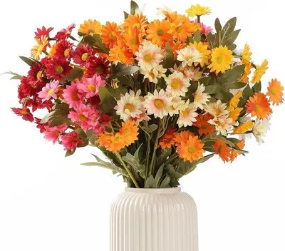 Produktbild von Famanu Kunstblumen Kunstblumenstrauß 6 Bundles - Madeliefchen in 6 Farben