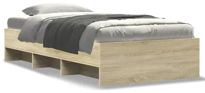 Produktbild von vidaXL Bettgestell ohne Matratze Sonoma-Eiche 90x190 cm Holzwerkstoff