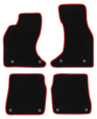 Imagen del producto de Alfombrillas de moqueta para Audi A6 C5 4.2L 1997-2004 (sedán/familiar) – juego de 4 piezas, negro/rojo, a medida – Wielganizator CARLUX