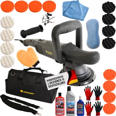 Produktbild von Poliermaschine Polierer Autopolierer Schleifmaschine 810 Watt 15mm Hub inkl. Polierzubehör (Set XL)