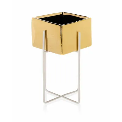 Obrázok produktu pre Howhomely Kvetináč Mzu Gold White 21cm