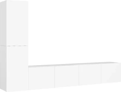 Produktbild von vidaXL 4-tlg. TV-Schrank-Set Weiß Holzwerkstoff