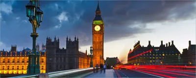Produktbild von Wallario selbstklebendes Poster - London- Big Ben bei Nacht, Größe: 80 x 200 cm