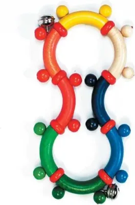 Produktbild von Hess Holzspielzeug 11192 - Motorik-Rassel aus Holz, in Form einer Acht, mit beweglichen Teilen, für Babys ab 6 Monaten, handgefertigt, für Greifübungen