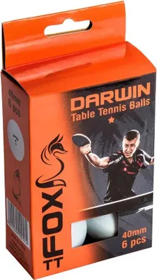 Obrázek produktu pro Míčky na stolní tenis Fox TT Darwin 1 Star 40 mm bílé 6 kusů