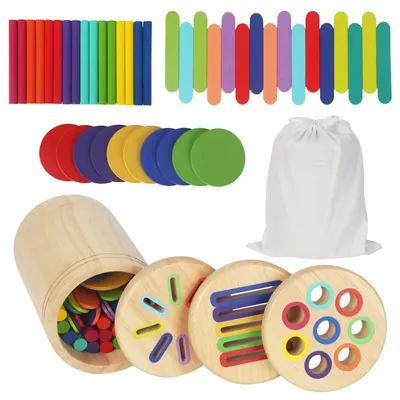 Image de Jouet Montessori en bois 3-en-1 pour les tout-petits