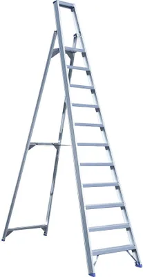 Produktbild von ASC Eurostairs Stufenstehleiter einseitig eloxiert mit Plattform 11 Stufen