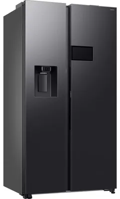 Produktbild von Samsung Series 9 RS94F Side-by-Side mit AI Home und Festwasseranschluss, , Freistehend, Amerikanische Tür, Schwarz, 2 Tür(en), Premium Black Steel, 36/64