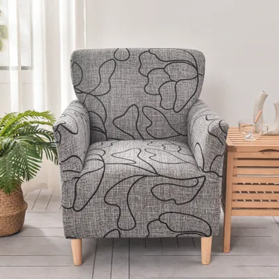 Obrázek produktu pro Stretch Armchair Cover Elastický potištěný potah na pohovku Klubové potahy na židle, potahy na sedadla pro banketové židle, potahy na židle s područkami, styl 11