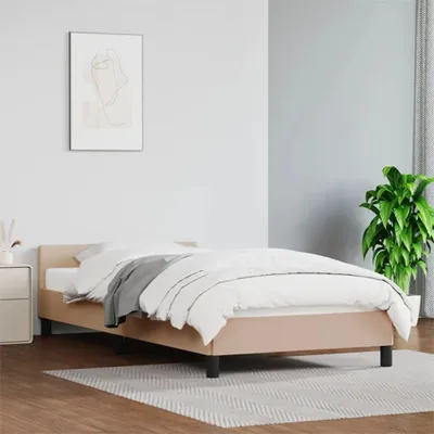 Produktbild von The Living Store Bettgestell mit Kopfteil Cappuccino-Braun 90x190 cm Kunstleder