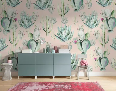 Produktbild von Komar Vlies Fototapete - Cactus Rose - Größe: 400 x 250 cm (Breite x Höhe) - 4 Bahnen, Wohnzimmer, Schlafzimmer, Tapete