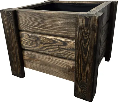 Obrázok produktu pre HolzGarden Drevený Kvetináč Obdĺžnikový Z Masívu Impregnovaný 40 x 32 x 40 cm 23 l Palisander