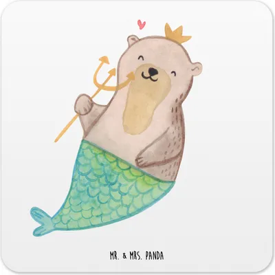 Produktbild von Mr. & Mrs. Panda Untersetzer für Gläser Wassermann Astrologie 6er Set - Weiß - Geschenk, Glas-Untersetzer, Sternzeichen, Coaster, Tassen, Geburtstagsgeschenk, Design